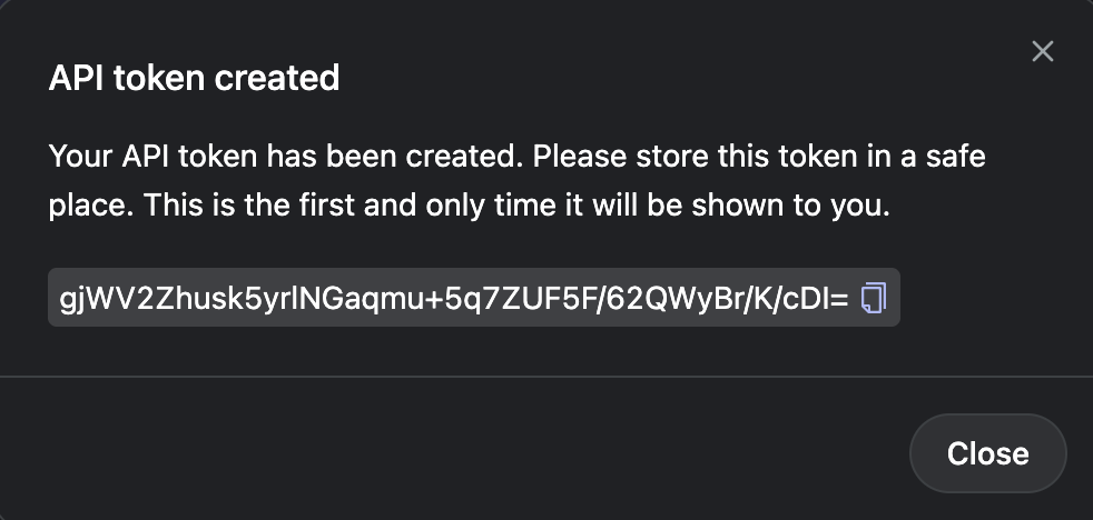 Token creation success